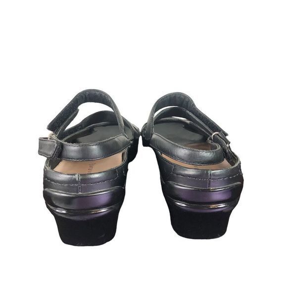 Aravon Megan Sandals Women’s 7B Comfort Adjustable Heeled Black Leather Strap - Picture 5 of 11